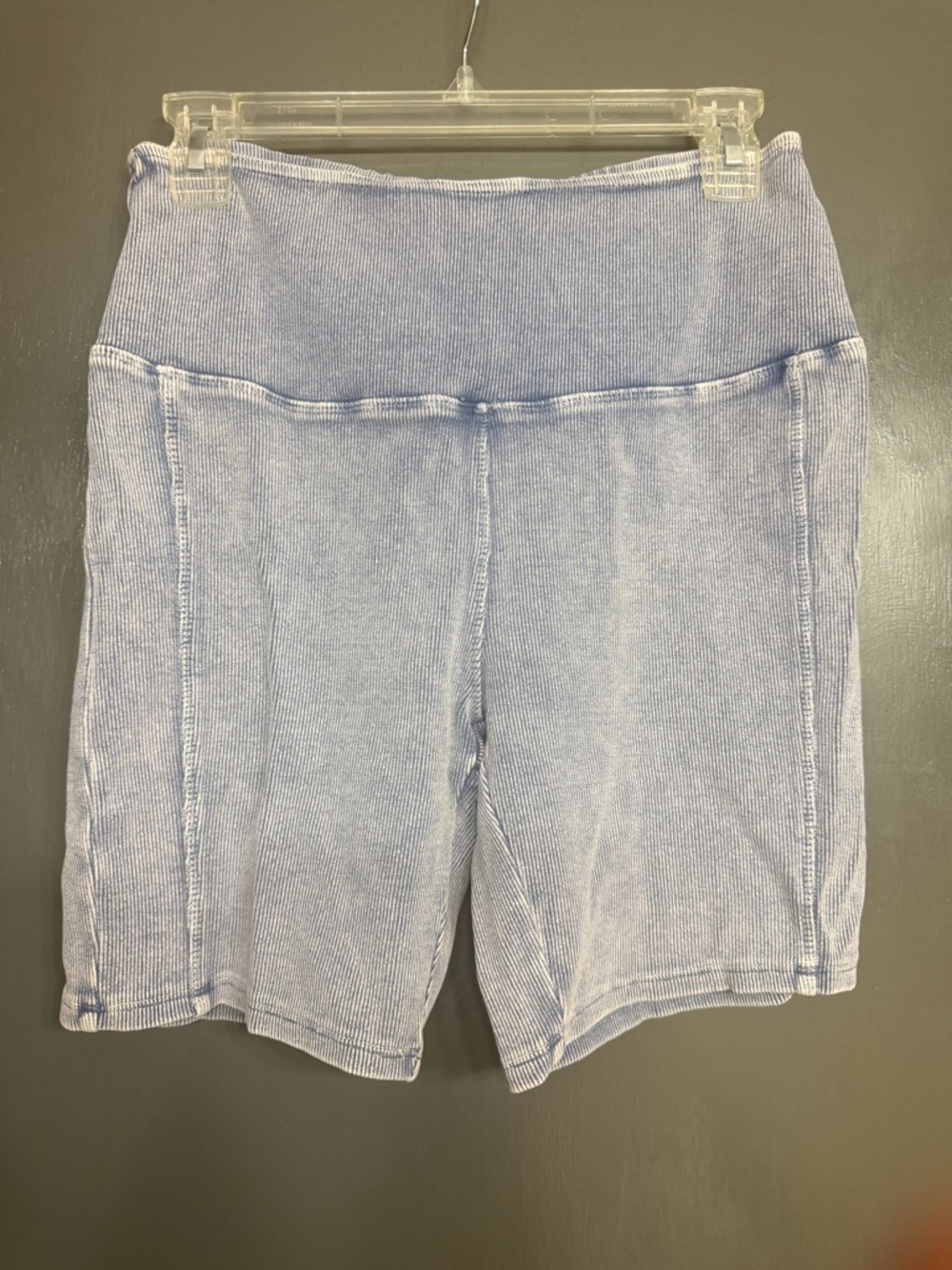 Le Lis Ribbed High-Waist Bike Shorts - Light Lavender
